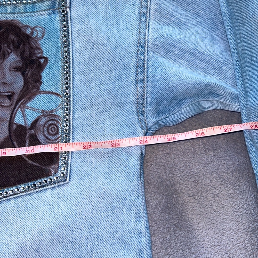 Whitney Houston Denim Shacket | Handmade DIY Customized 1 of 1 - Size L - Picture 9 of 11